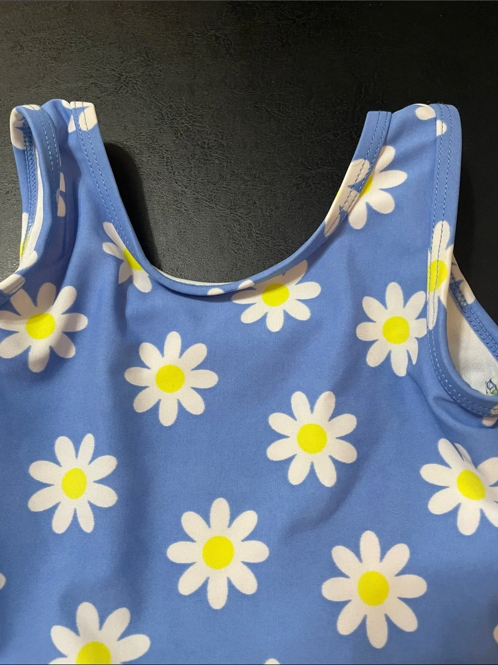 The Children's Place Blue Daisy Ruffle One-Piece Swimsuit Sz. 4T used good cond